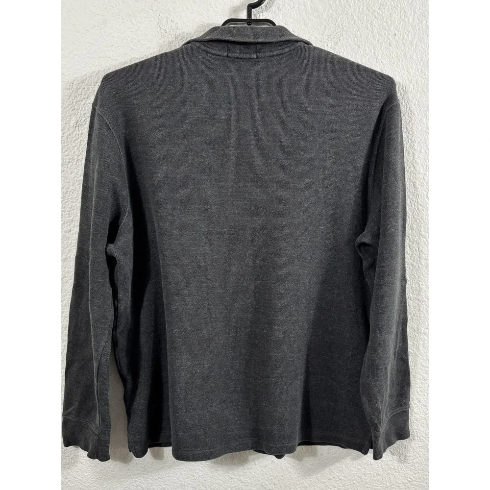 Polo Ralph Lauren Sweater Mens XL Gray 1/4 Zip Mock Neck Cotton‎ Knit Pullover